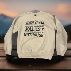 “Jolliest Bunch” Crewneck Sweater Featuring A Quote From National Lampoon Medium